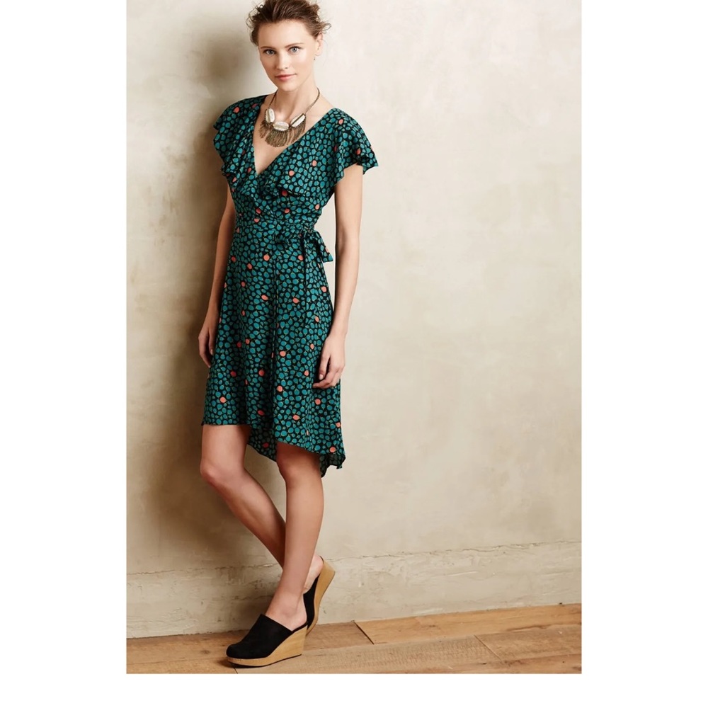 New w/o tags Anthropologie dress by HD in Paris. Faux wrap high low. Size 2.